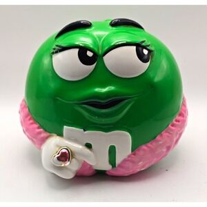 Galerie M&M's Ms. Green Character Candy Jar w/Lid 6.5" Round 5.5" H